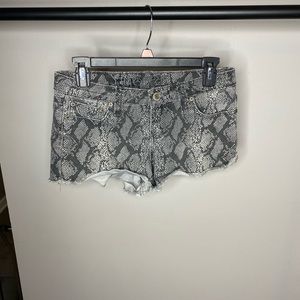 New Snake Skin Jean Shorts